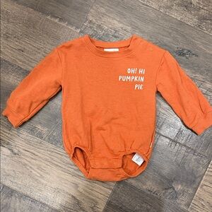 Little Planet Organic Oh! Hi Pumpkin Pie Orange Baby One-Piece Bodysuit -12M